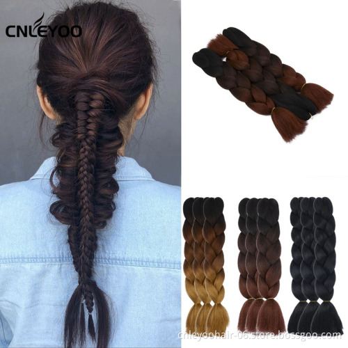 Big braid Outlet Giant Heat Resistant Low Temperature Fiber 24 Inch Brown Black Crochet Hair
